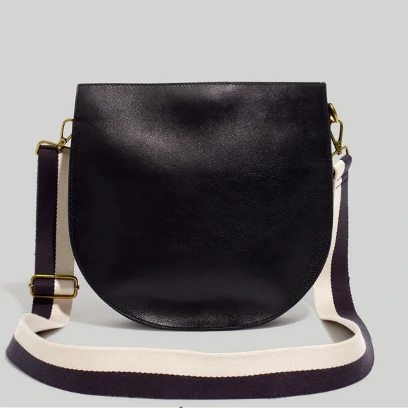 MADEWELL The Transport SaddleBag Black Leather Crossbody Sling Bag - Picture 1 of 16
